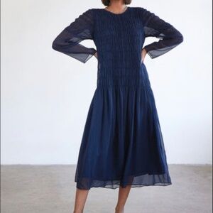 NWOT AYR Silk The Something Special Dress in City Sky (Navy)